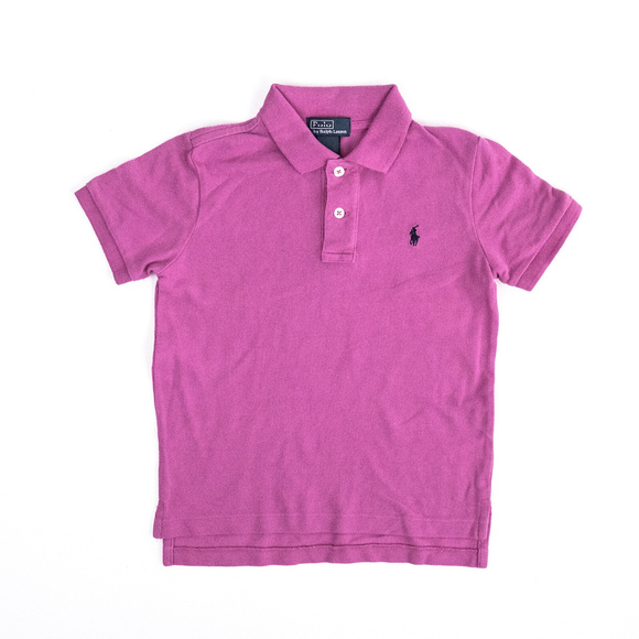 NWOT Polo Ralph Lauren Little Boys Mesh Polo Shirt Pink | Pony Navy $49 - Size 6 - Picture 1 of 5